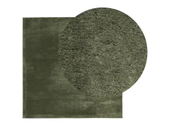 Alfombra pelo corto suave lavable HUARTE verde bosque 200x200cm ES90454