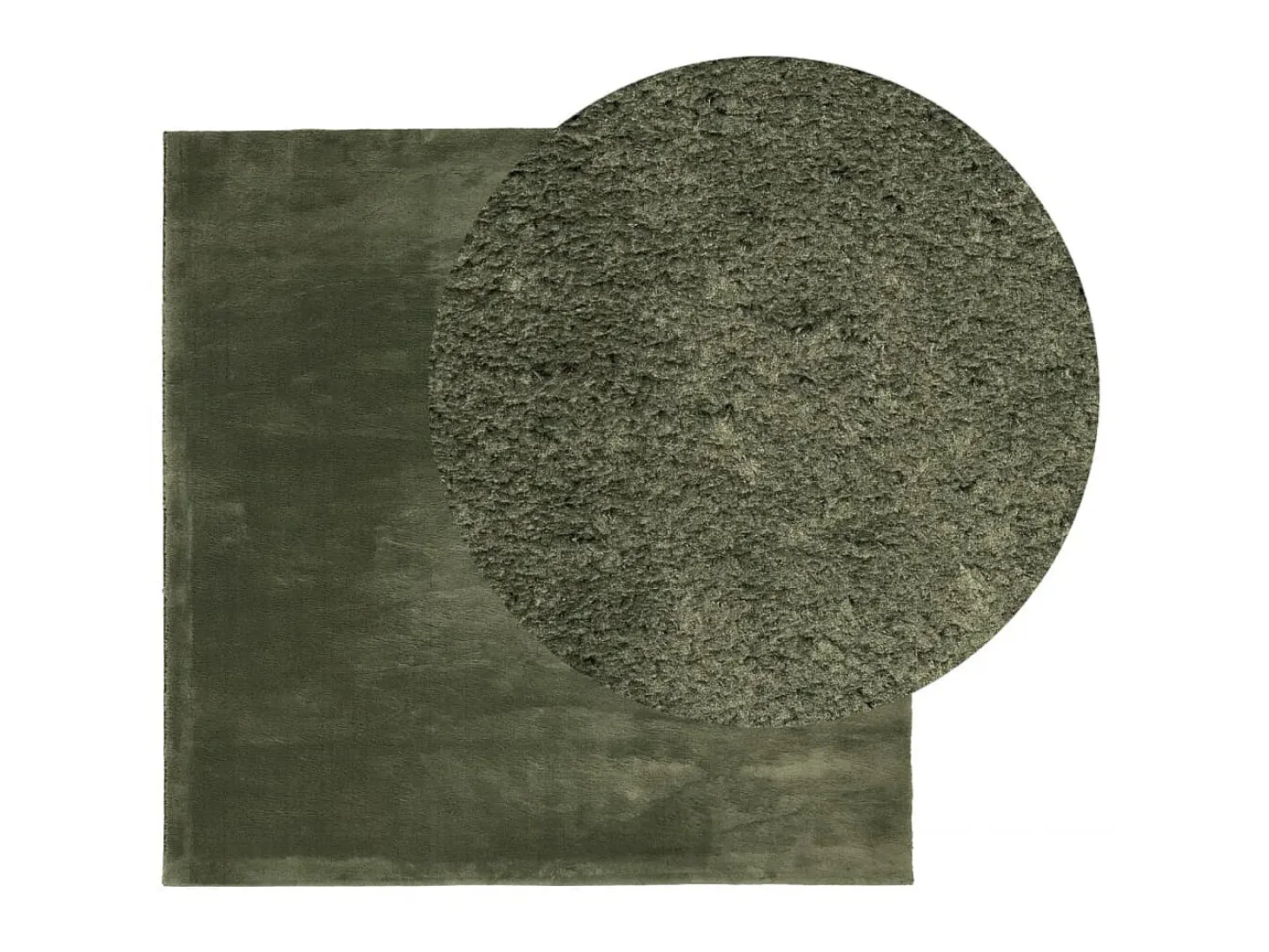 Alfombra pelo corto suave lavable HUARTE verde bosque 120x120cm ES90246