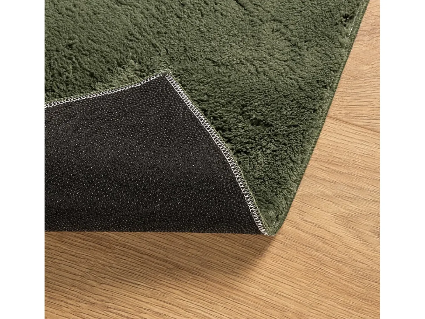 Alfombra pelo corto suave lavable HUARTE verde bosque 120x120cm ES90246