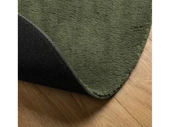 Alfombra pelo corto suave lavable HUARTE verde bosque Ø 100 cm ES91361