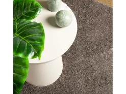 Alfombra pelo largo aspecto brillante ISTAN gris Ø 100 cm