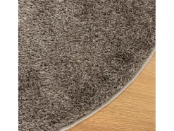 Alfombra pelo largo aspecto brillante ISTAN gris Ø 100 cm