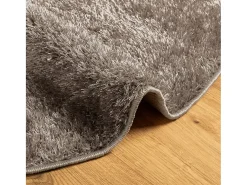 Alfombra pelo largo aspecto brillante ISTAN gris Ø 100 cm