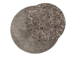 Alfombra pelo largo aspecto brillante ISTAN gris Ø 100 cm