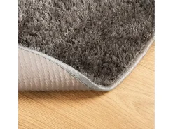 Alfombra pelo largo aspecto brillante ISTAN gris Ø 100 cm