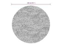 Alfombra pelo largo aspecto brillante ISTAN antracita Ø 200 cm