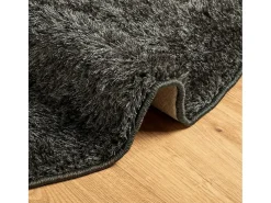 Alfombra pelo largo aspecto brillante ISTAN antracita Ø 160 cm