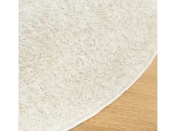 Alfombra pelo largo aspecto brillante ISTAN crema Ø 160 cm