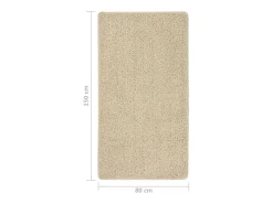 Alfombra peluda antideslizante color crema 80x150 cm ES56607