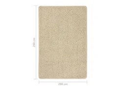 Alfombra peluda antideslizante color crema 200x290 cm ES47815