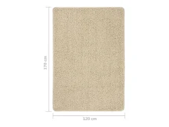 Alfombra peluda antideslizante color crema 120x170 cm