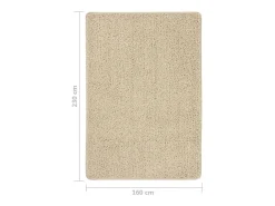 Alfombra peluda antideslizante color crema 160x230 cm