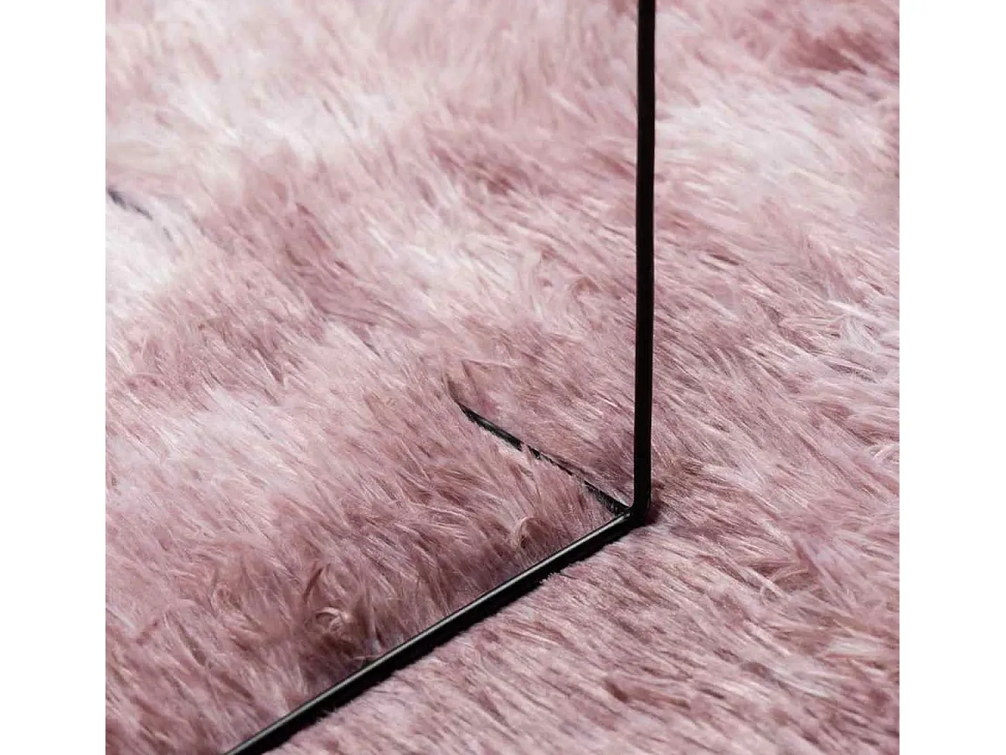 Alfombra peluda NAVARRA Rosa Polvo 240x240 cm
