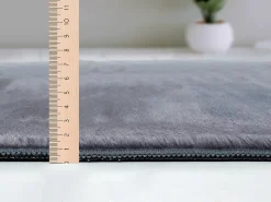 Alfombra piel sintética suave lavable - Antracita - 140 x 200 cm - COSY