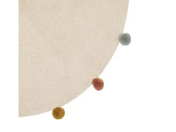 Alfombra pompon algodón beige 90x90cm