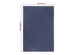 Alfombra rectangular azul marino 160x230 cm algodón