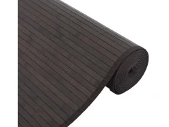 Alfombra rectangular bambú marrón oscuro 80x1000 cm