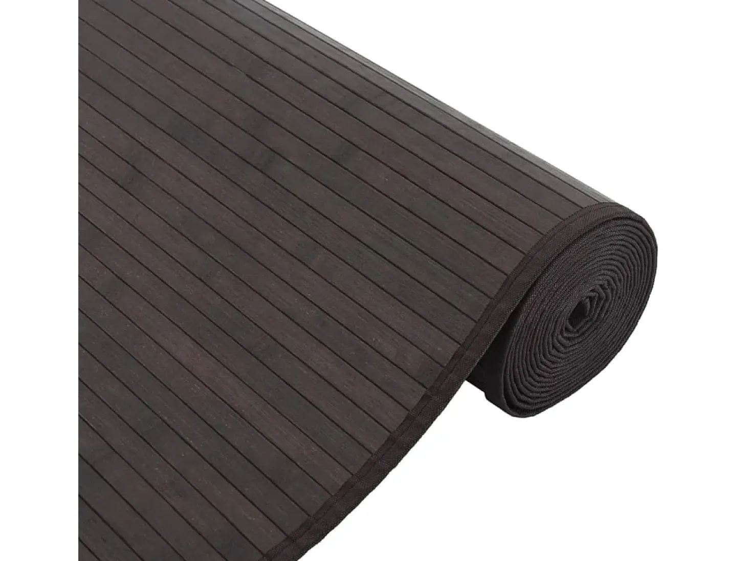 Alfombra rectangular bambú marrón oscuro 80x1000 cm
