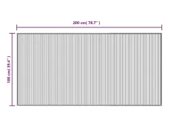 Alfombra rectangular bambú negro 100x200 cm