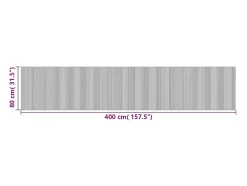 Alfombra rectangular bambú gris 80x400 cm