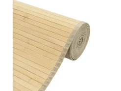 Alfombra rectangular bambú color natural claro 60x300 cm
