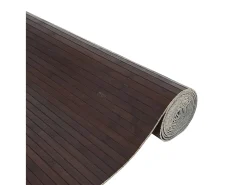 Alfombra rectangular bambú marrón oscuro 80x300 cm