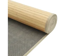 Alfombra rectangular bambú color natural claro 60x400 cm