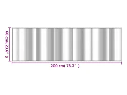 Alfombra rectangular bambú marrón 60x200 cm