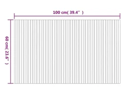 Alfombra rectangular bambú marrón 60x100 cm