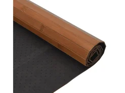 Alfombra rectangular bambú marrón 60x100 cm