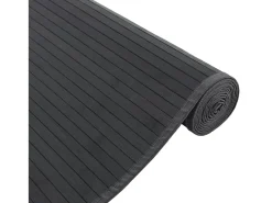 Alfombra rectangular bambú negro 80x1000 cm