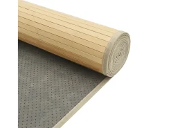 Alfombra rectangular bambú color natural claro 100x200 cm