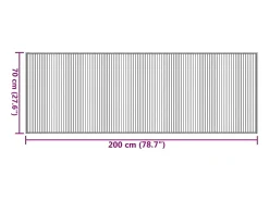 Alfombra rectangular bambú gris 70x200 cm