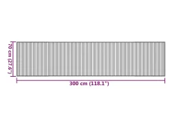 Alfombra rectangular bambú gris 70x300 cm