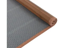 Alfombra rectangular bambú marrón 80x200 cm