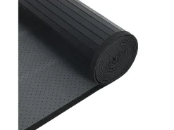 Alfombra rectangular bambú negro 70x100 cm