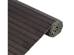 Alfombra rectangular bambú marrón oscuro 70x500 cm