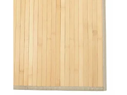 Alfombra rectangular bambú color natural claro 80x200 cm