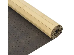Alfombra rectangular bambú color natural claro 70x100 cm