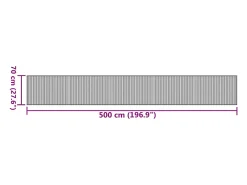Alfombra rectangular bambú negro 70x500 cm