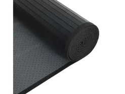 Alfombra rectangular bambú negro 70x200 cm