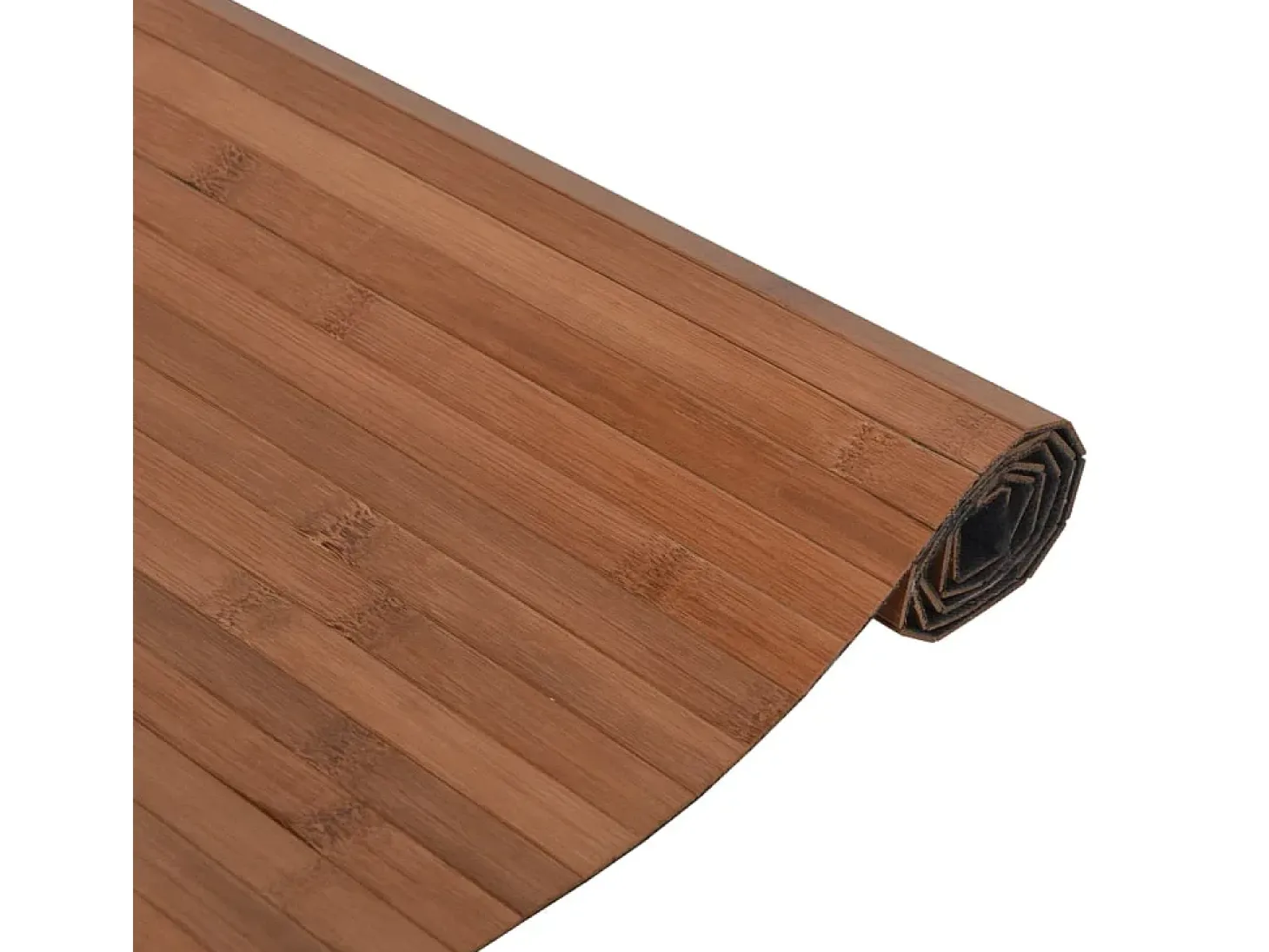 Alfombra rectangular bambú marrón 60x200 cm