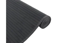 Alfombra rectangular bambú negro 80x300 cm
