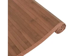 Alfombra rectangular bambú marrón 80x100 cm