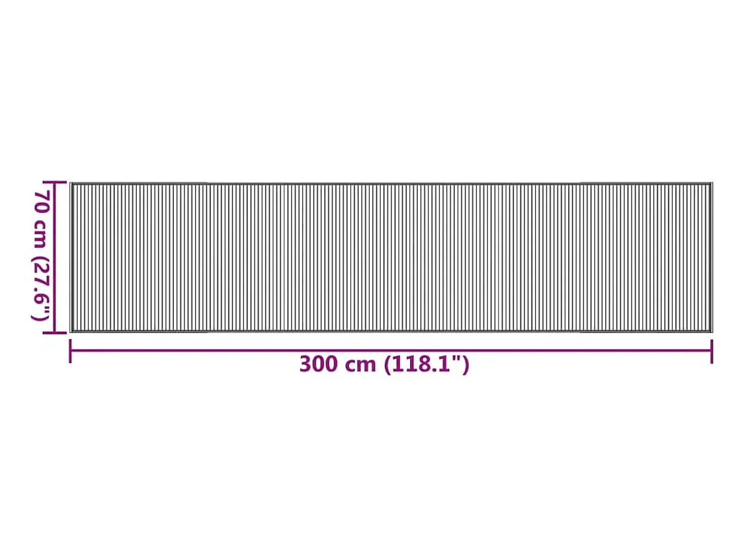 Alfombra rectangular bambú marrón oscuro 70x300 cm