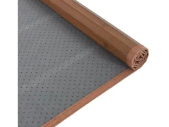 Alfombra rectangular bambú marrón 80x400 cm