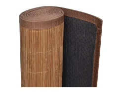 Alfombra rectangular de bambú marrón 80 x 300 cm ES38750