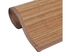 Alfombra rectangular de bambú marrón 80 x 300 cm ES38750
