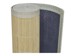 Alfombra rectangular de bambú natural 80 x 200 cm