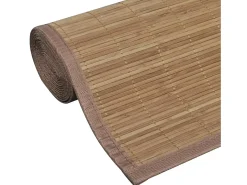 Alfombra rectangular de bambú marrón 120 x 180 cm